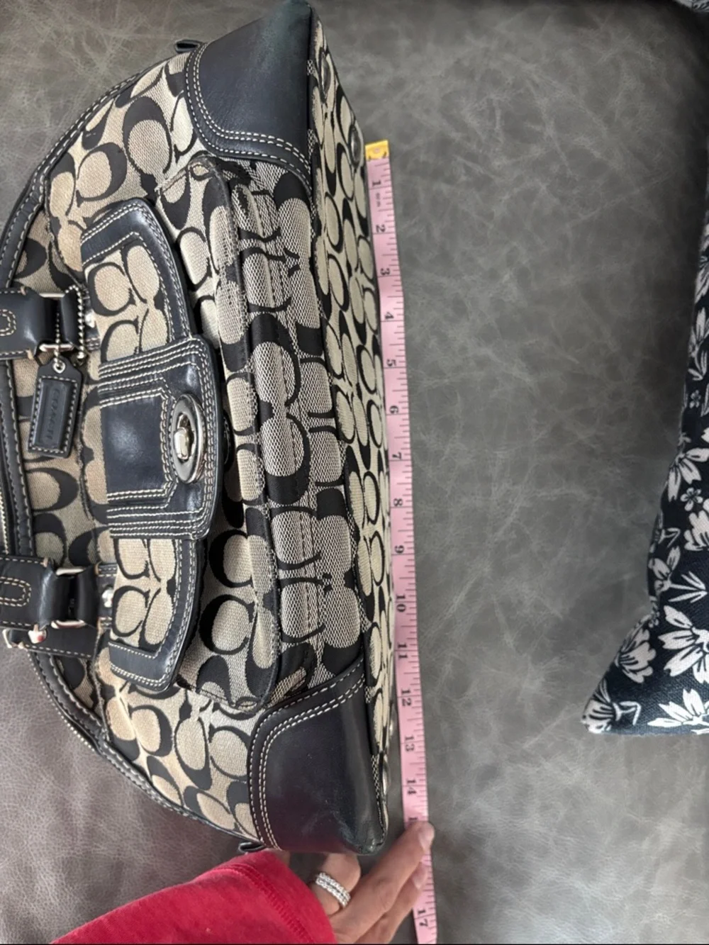 Coach Hampton H0998-F13977 Brown and Black Signature Satchel - Picture 11 of 12